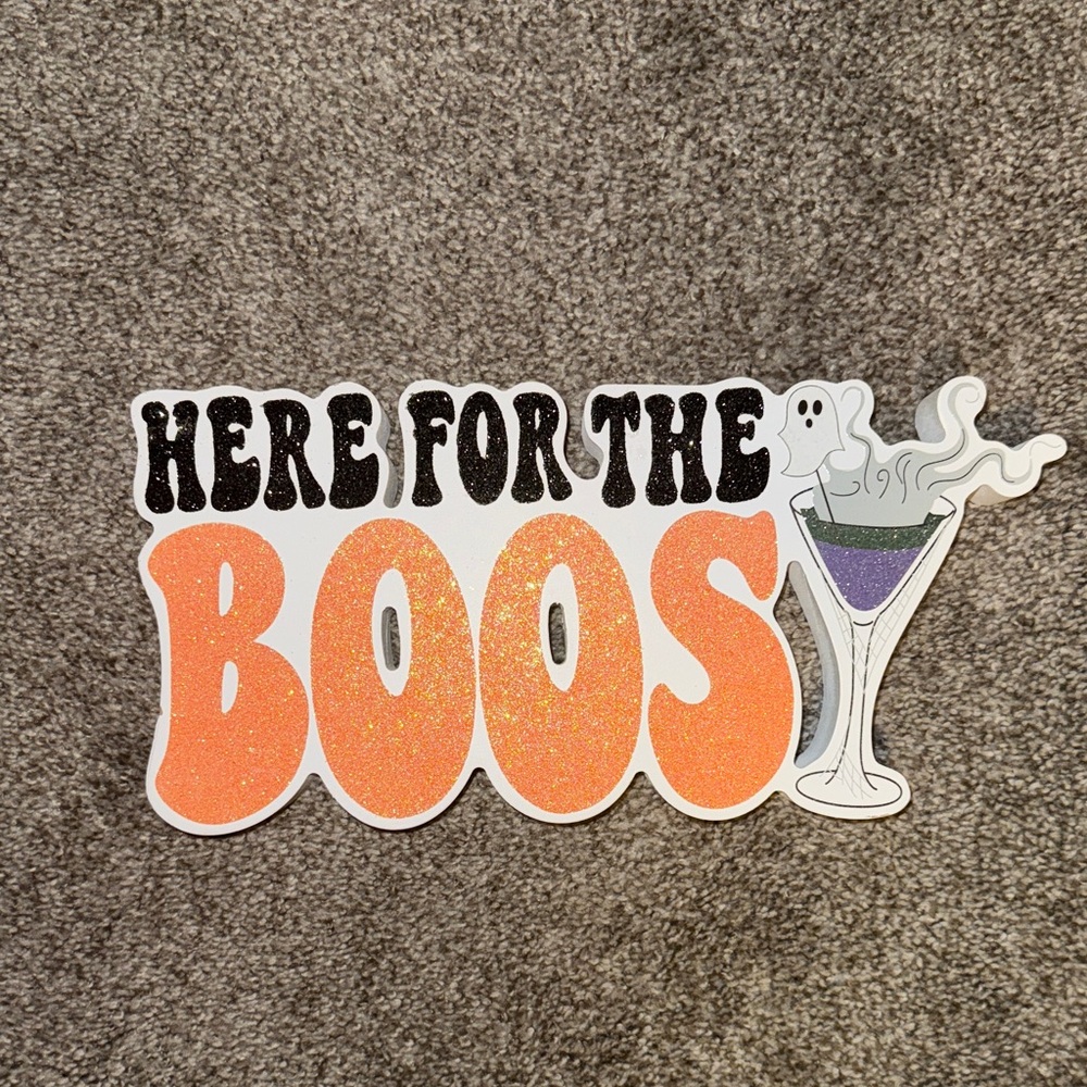 Halloween Bar Sign with Ghost and Cocktail